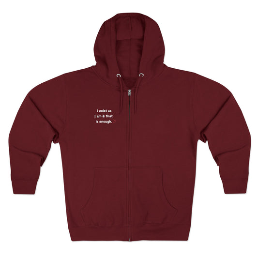 I Exist As I Am Zip Up Sweater