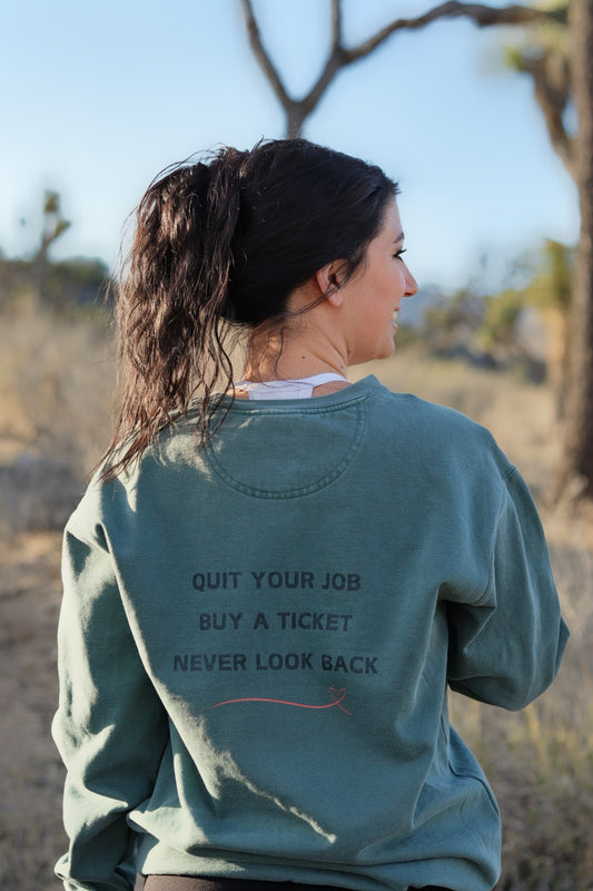 Never Look Back Crew Neck Sweatshirt